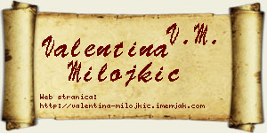 Valentina Milojkić vizit kartica